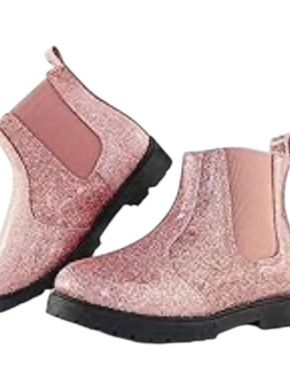 Girls' Pink Glitter Chelsea Boots / combat boots tough princess vibes play shoes